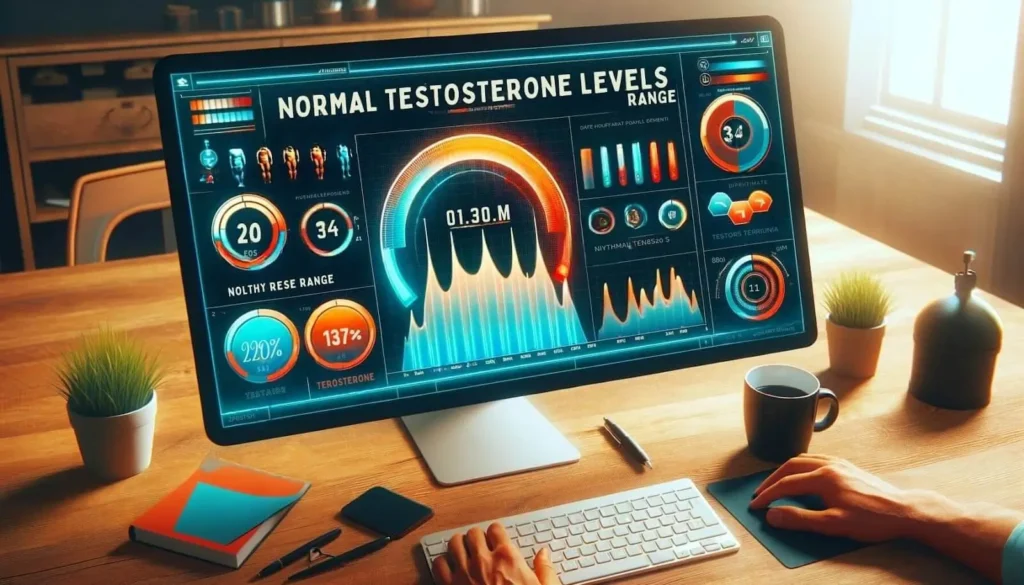 Monitor showing testosterone level charts for informed TRT practices